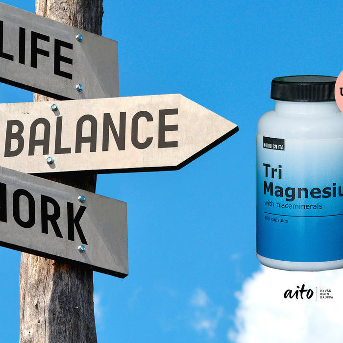 Nordicvita Tri Magnesium – kolmea hyvin imeytyvää magnesiumin muotoa