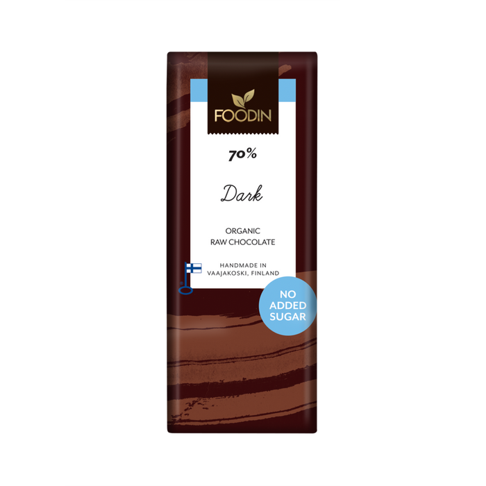 Raakasuklaa Dark 70% sokeroimaton 40g - Foodin