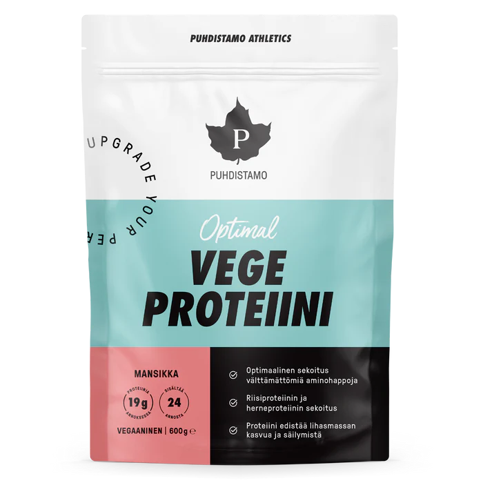 Optimal Vege Proteiini Mansikka 600 g - Puhdistamo