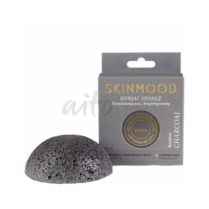 SkinMood® Konjac Sponge Bamboo Charcoal - epäpuhtaalle seka- ja rasvoittuvalle iholle, nuorille