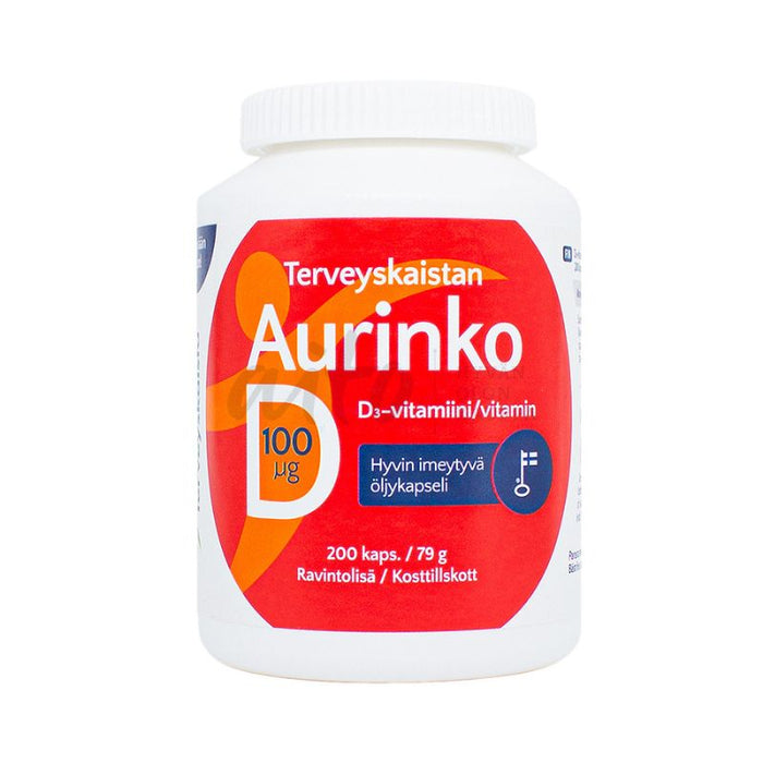 Aurinko D 100 μg 200 kaps - Terveyskaista