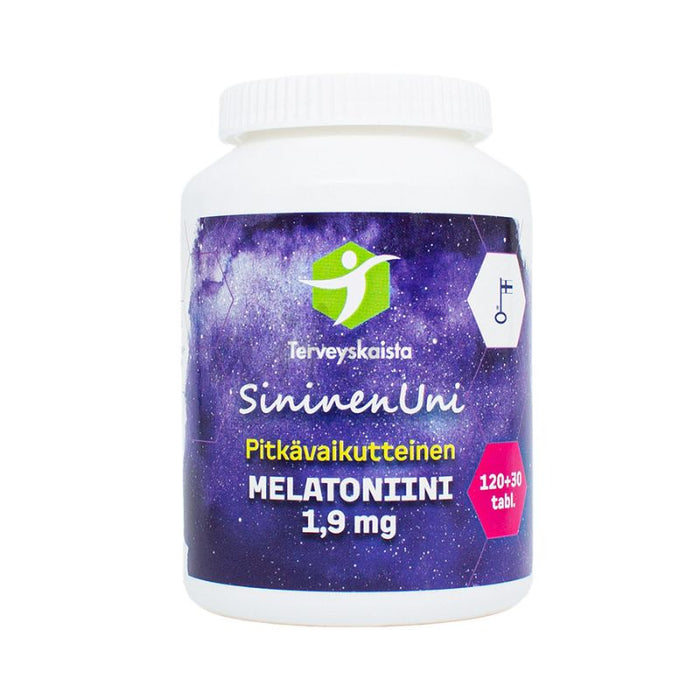 SininenUni Melatoniini 1,9 mg pitkävaikutteinen 150 tabl - Terveyskaista