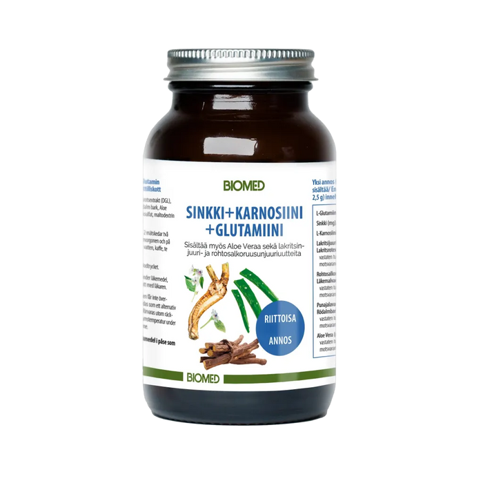 Sinkki-Karnosiini-Glutamiini juomajauhe 120g