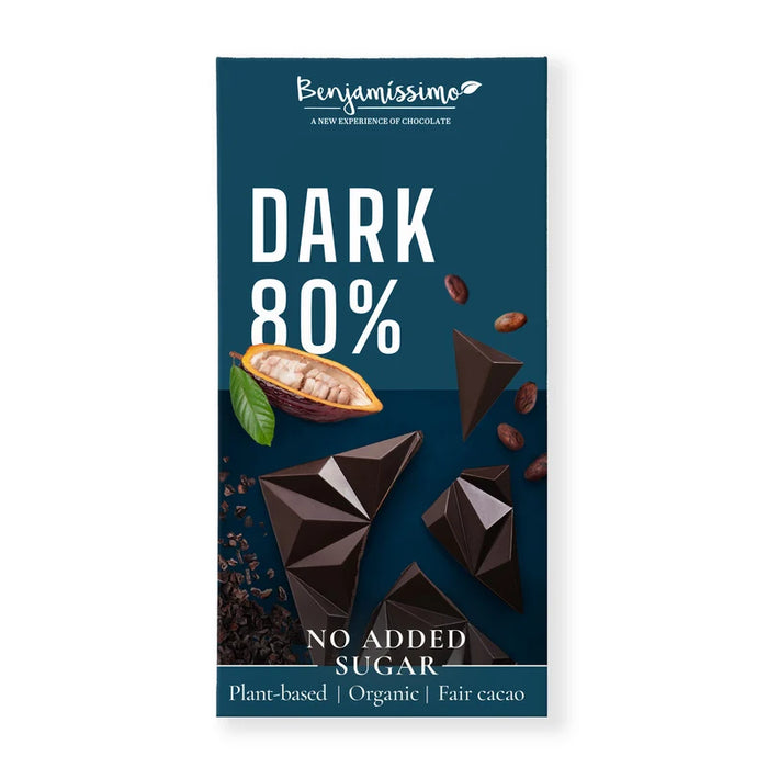 Tumma suklaa 80 %, ei lisättyä sokeria 60 g, Benjamissimo
