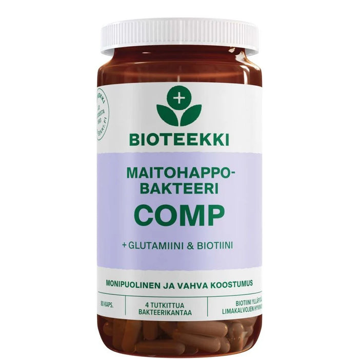 Maitohappobakteeri Comp + glutamiini & biotiini 80 kaps. -Bioteekki