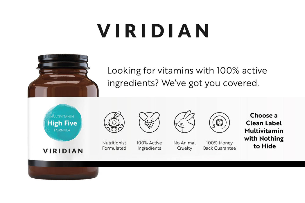 Viridian High Five monivitamiini 90 kaps (High Five Multivitamin & Mineral Formula)