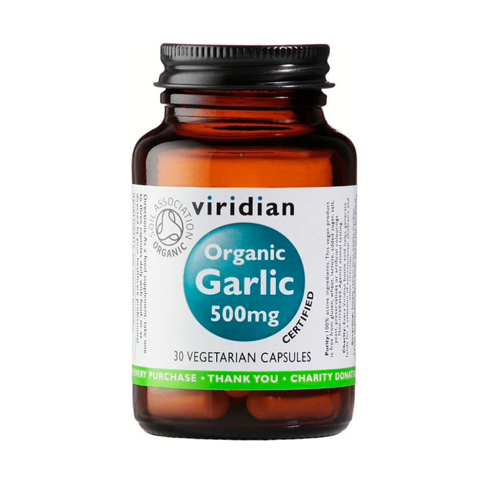 Viridian Luomu valkosipuli 500 mg 30 kaps//PVM tuote 15.3.24