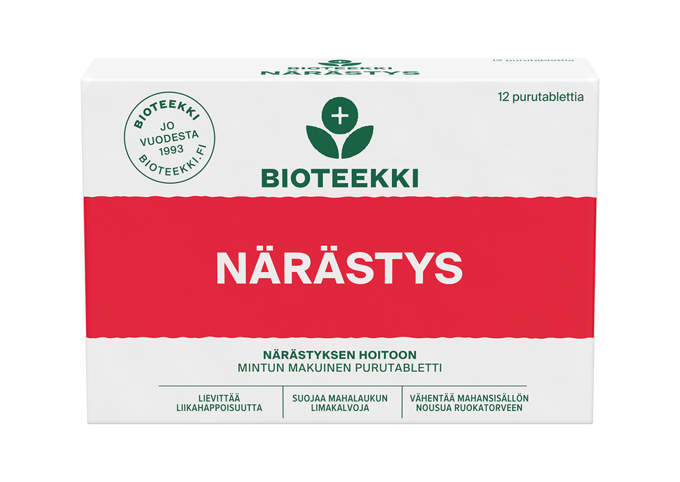 Närästys 12 purutablettia -Bioteekki