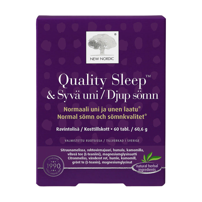 Quality Sleep & Syvä uni 60 kaps New Nordic