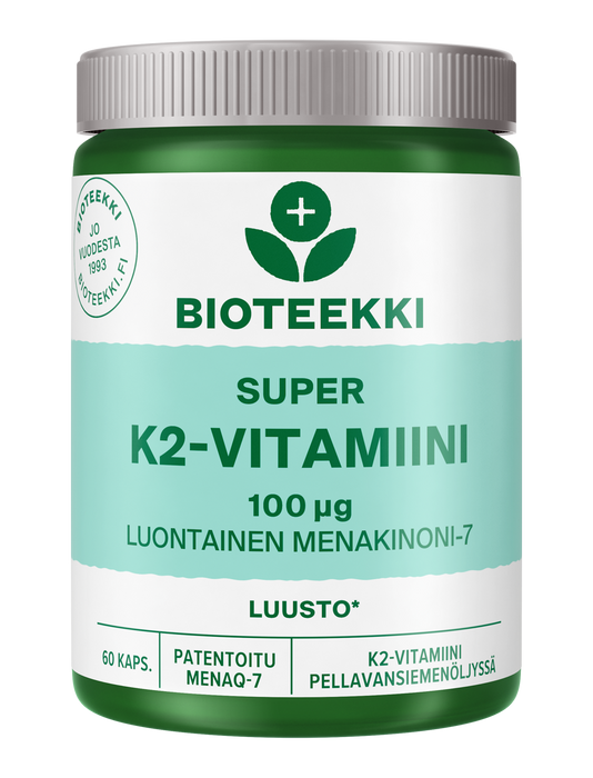 Super K2-vitamiini 100µg 60 kaps - Bioteekki