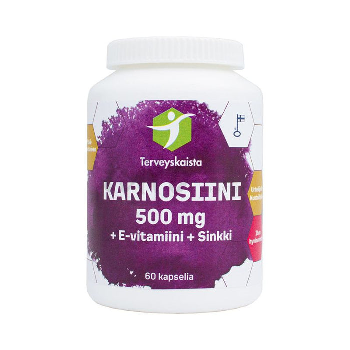 Karnosiini 500 mg + E-vitamiini + Sinkki 60 kaps - Terveyskaista
