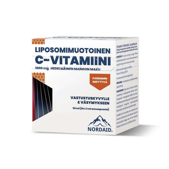 Nordaid Liposomaalinen C-vitamiini 1000 mg geeli annospussit 90 ml