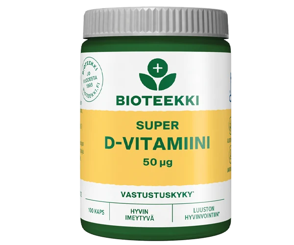 Super D-vitamiini 50µg 100 kaps - Bioteekki