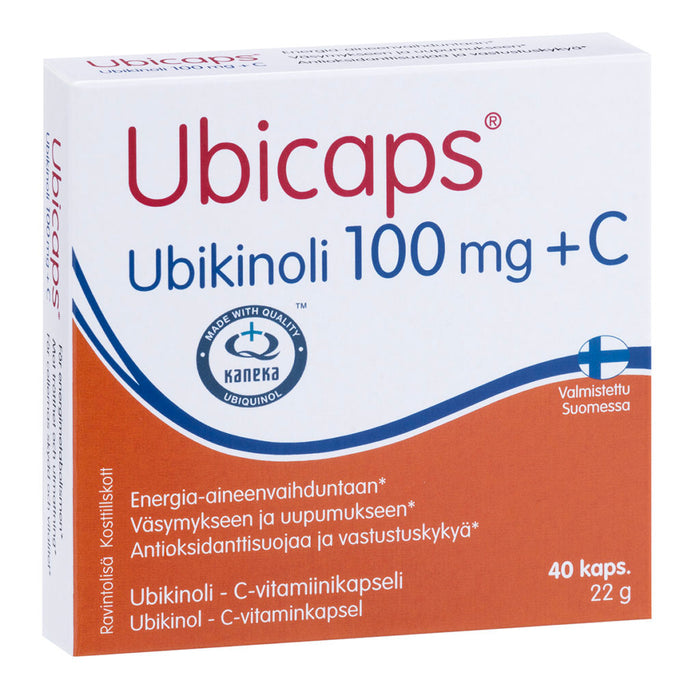 Ubicaps® Ubikinoli 100 mg + C – kapselit 40 kaps.