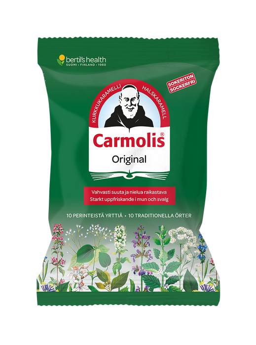 Carmolis sokeriton yrttikaramelli 75g - Bertil's health