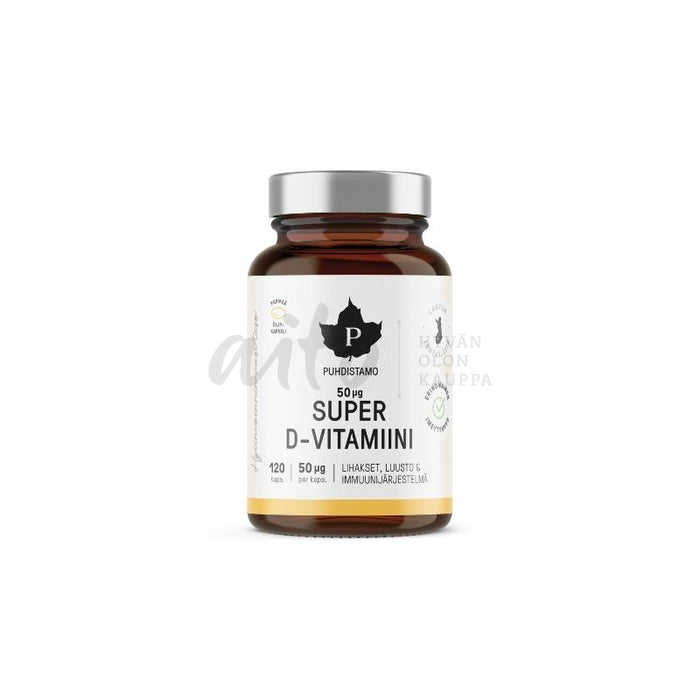 Super D-vitamiini 50 µg 120 kaps - Puhdistamo