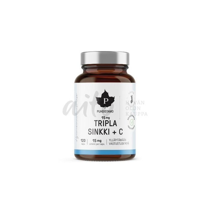 Tripla Sinkki + C 15 mg 120 kaps - Puhdistamo
