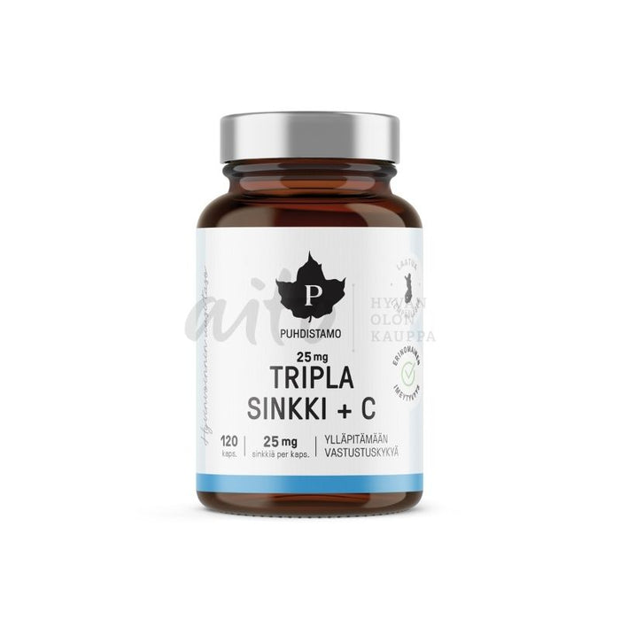 Tripla Sinkki + C 25 mg 120 kaps - Puhdistamo
