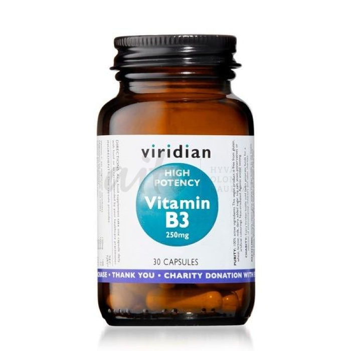 Viridian Vahva B3-Vitamiini 250 Mg 30 Kaps Vir